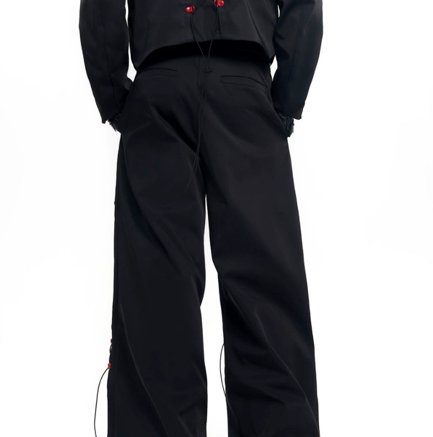 Rope Design Casual Pants & Coat Set