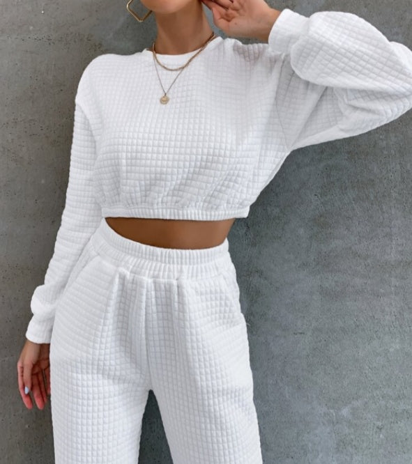 Casual White Joggers Set