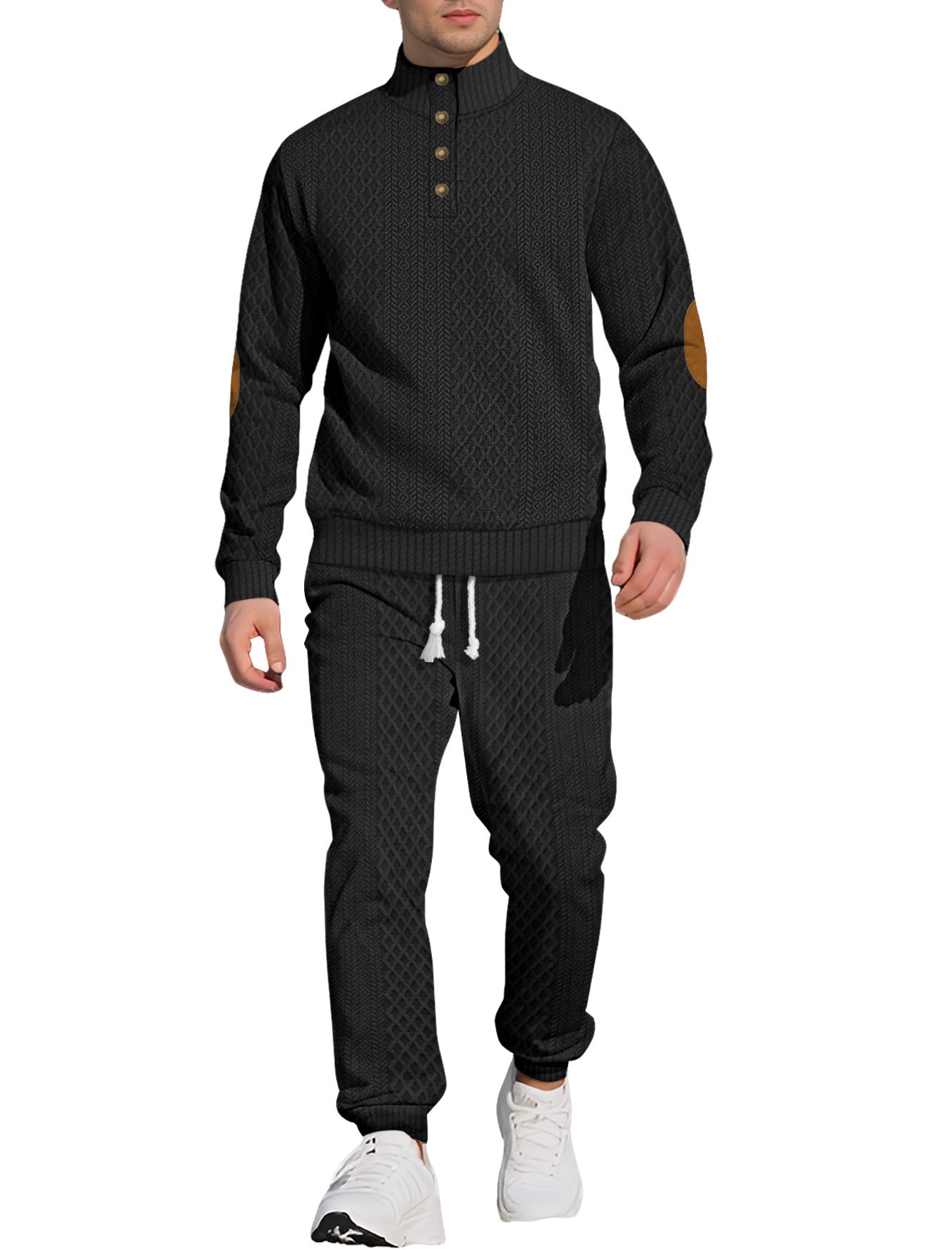 Collar Long Sleeve Trousers & Sweater Pants Suit