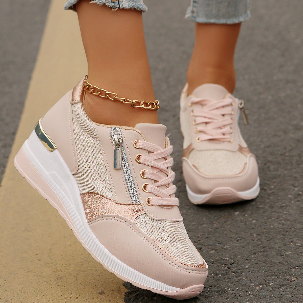 Zipper-Made Sports Sneakers