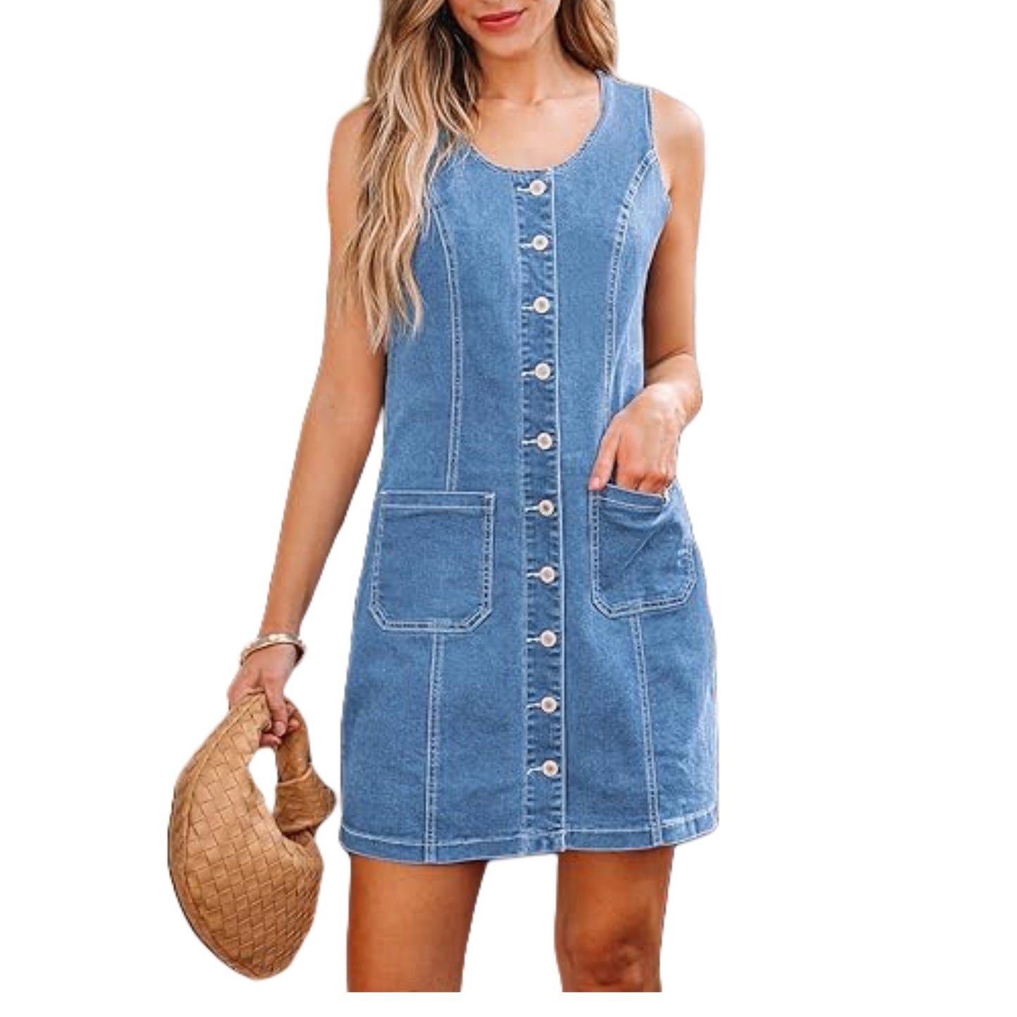 Sleeveless Mid-Length Waist Dress