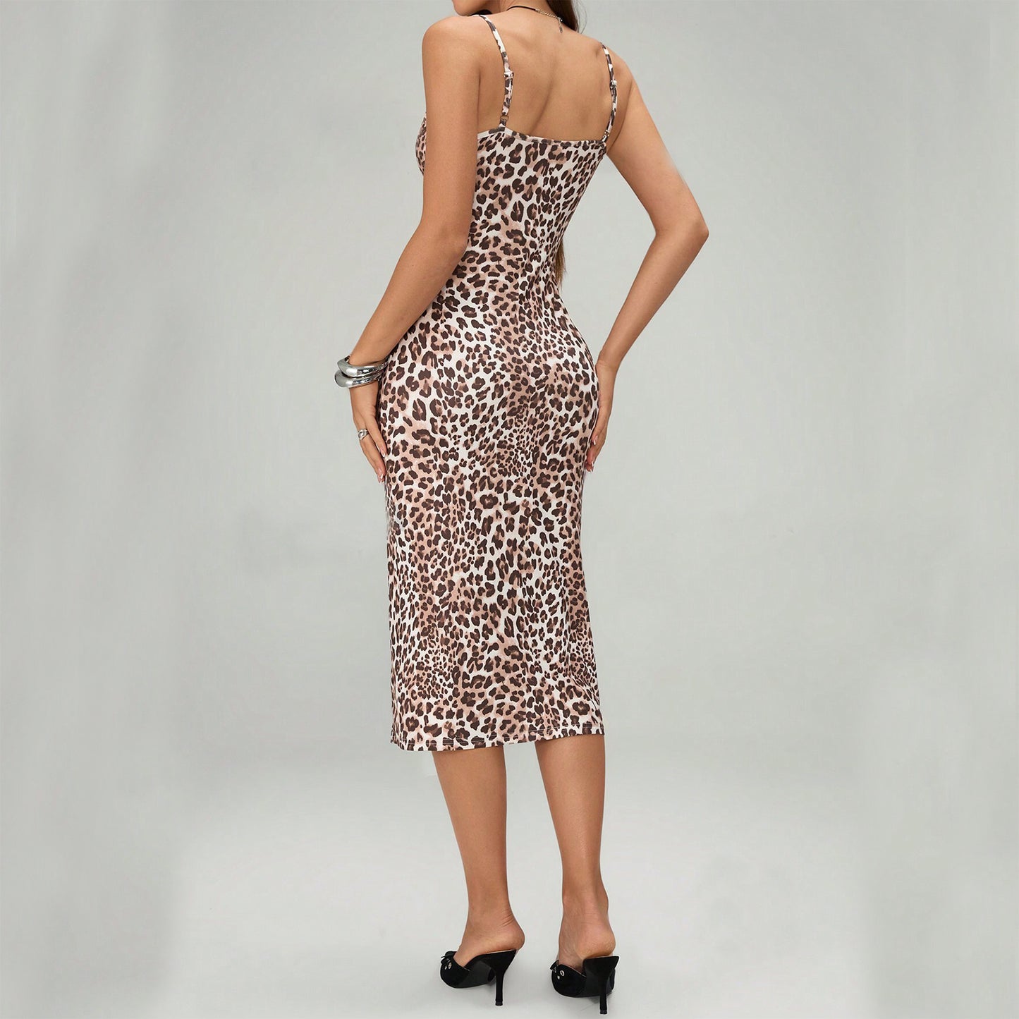 Lace-Up Long Suspender Split Dress