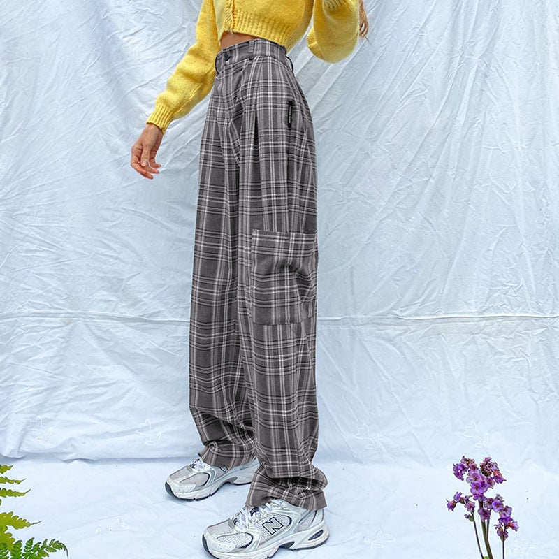 Casual Square-Printed Trousers