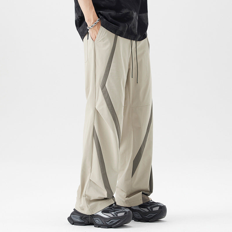 American Style Trend Mixed Colour Stripe Casual Pants