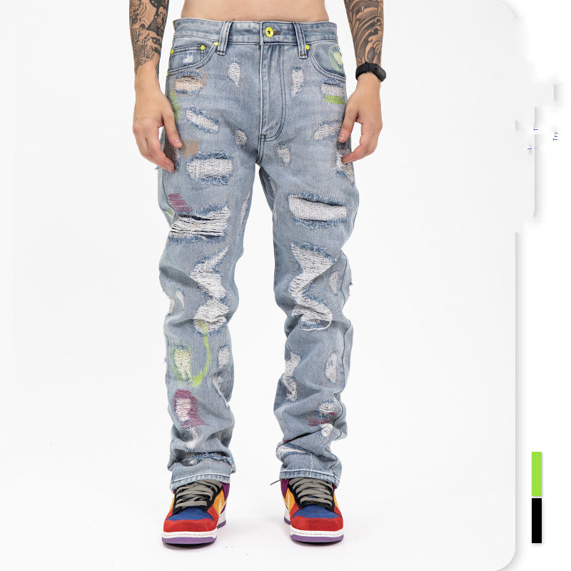 “Endless” Retro-Ripped Trousers