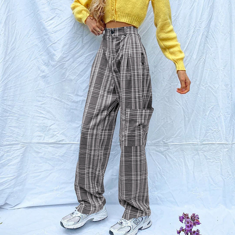 Casual Square-Printed Trousers