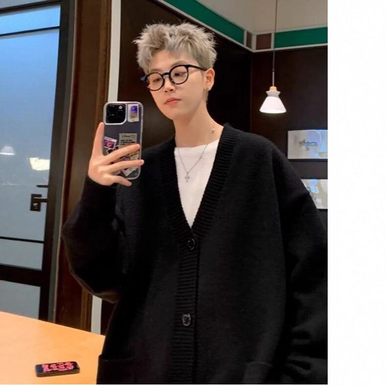 Japanese Lazy Style Loose-fitting Versatile Sweater Coat
