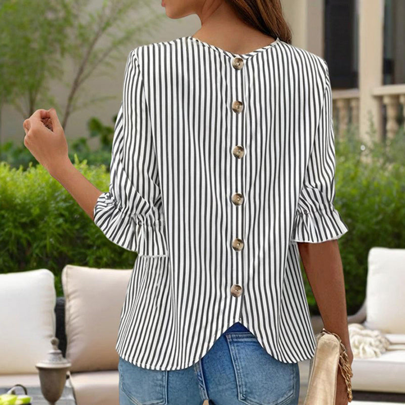Round Neck Striped Summer Top