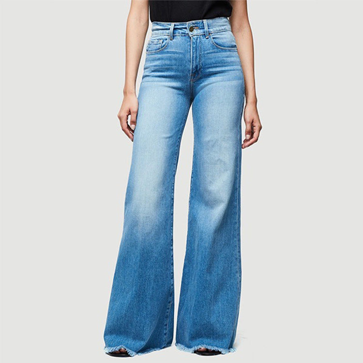 Slim-Fit Flared Denim Trousers