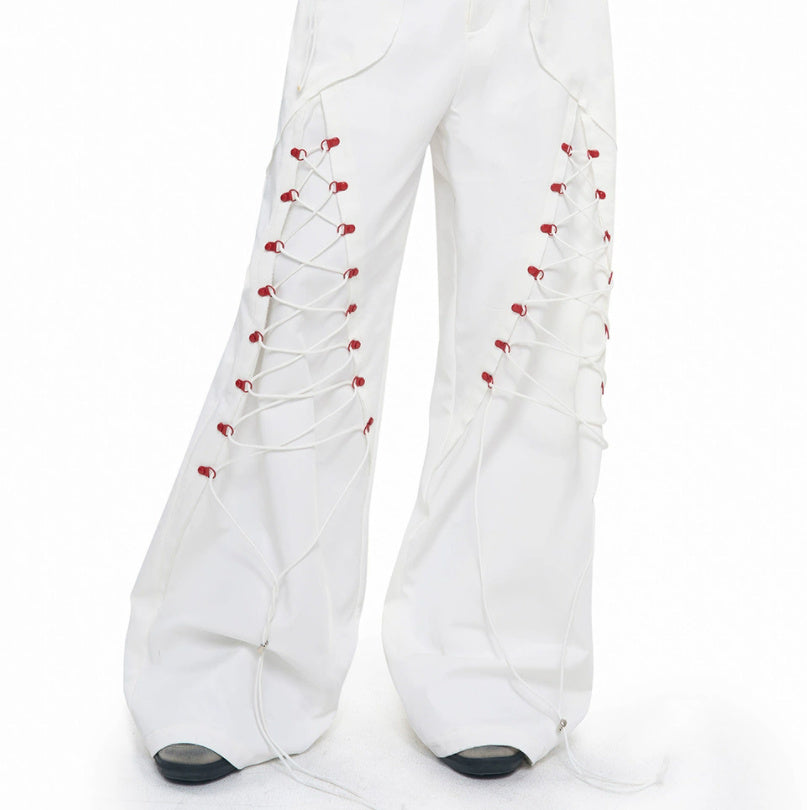 Rope Design Casual Pants & Coat Set