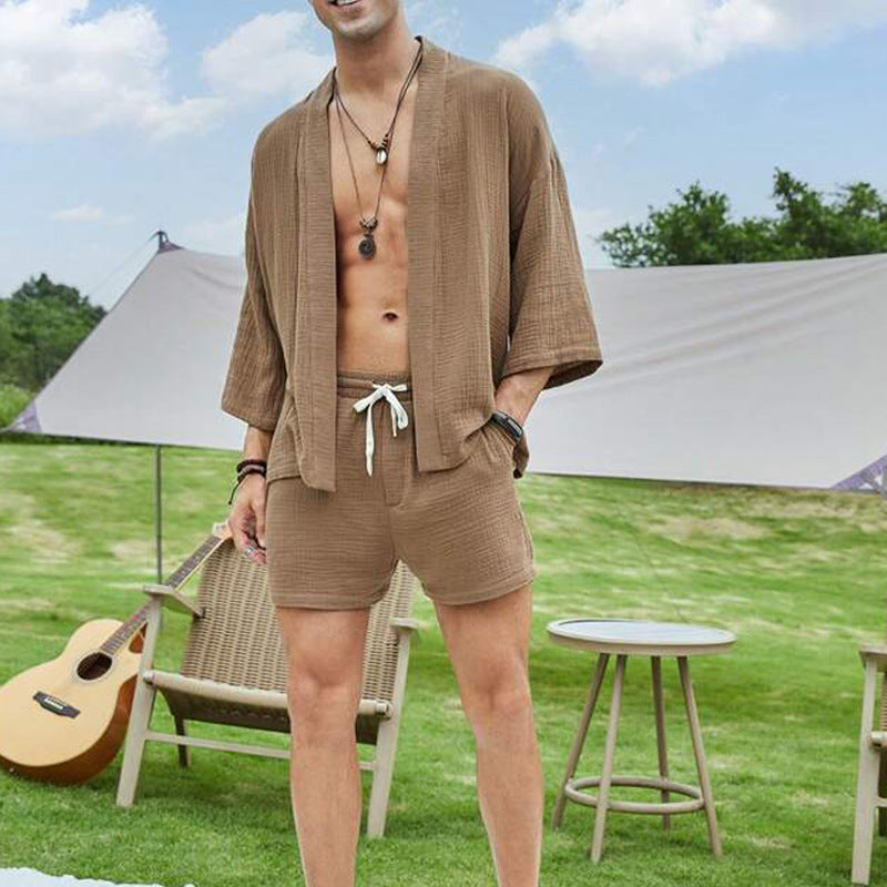 Casual Shirt & Shorts Two-Piece Suit