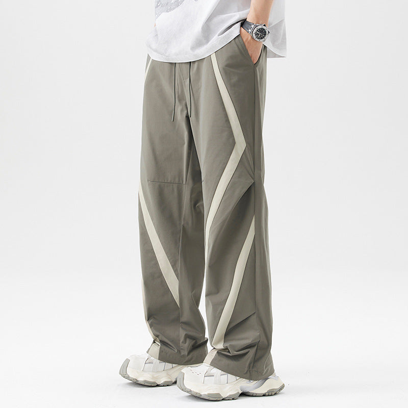 American Style Trend Mixed Colour Stripe Casual Pants