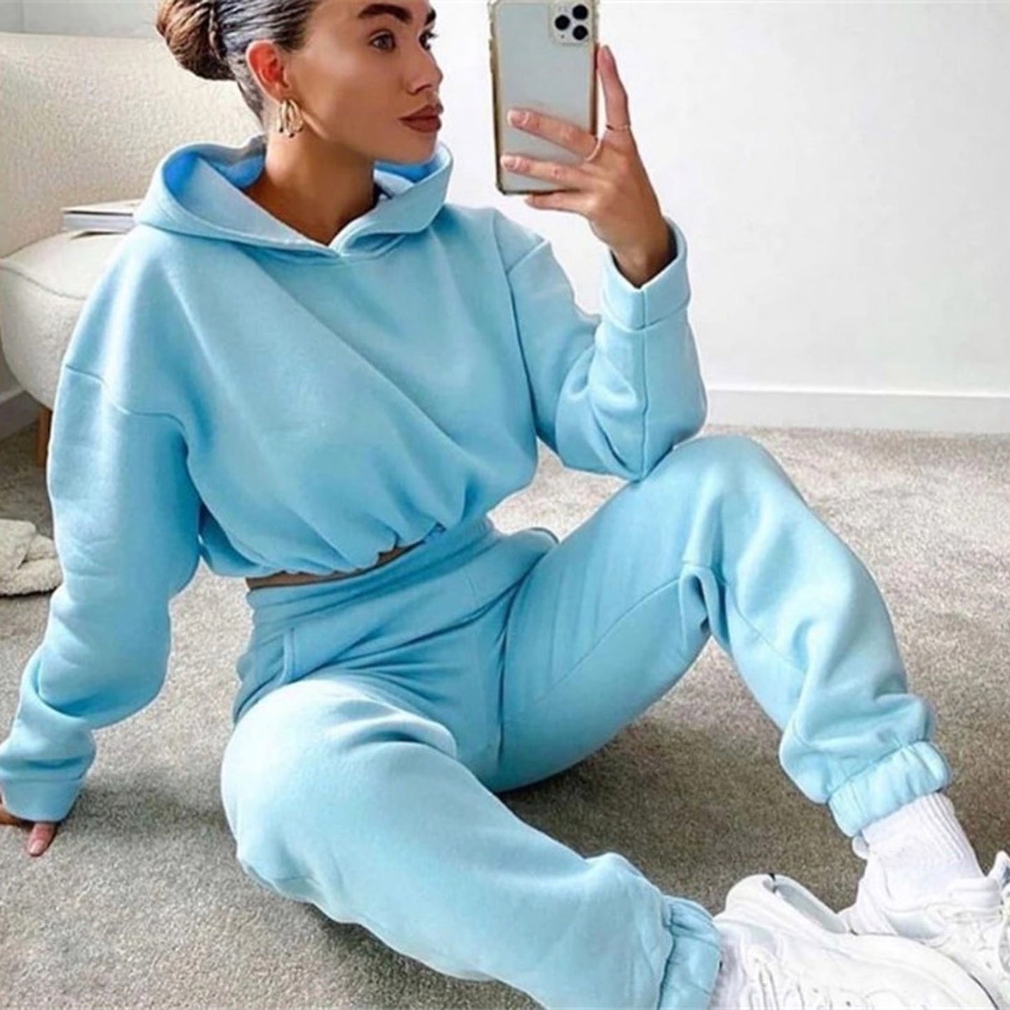 Casual Hoodie And Pants Jogger Set