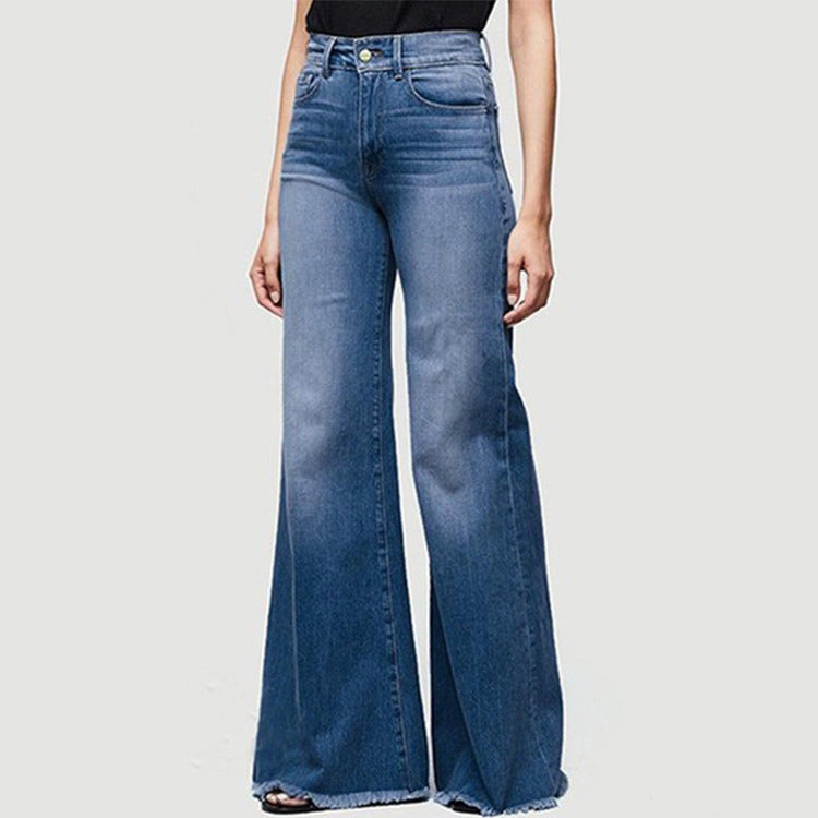 Slim-Fit Flared Denim Trousers