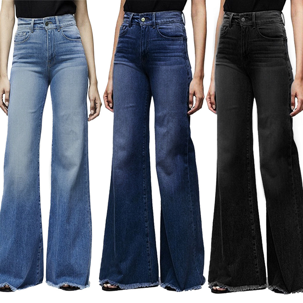 Slim-Fit Flared Denim Trousers