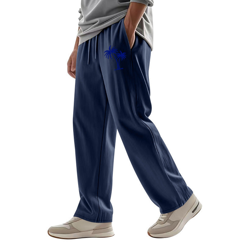Casual Hawaiian Beach Coconut Print Trousers