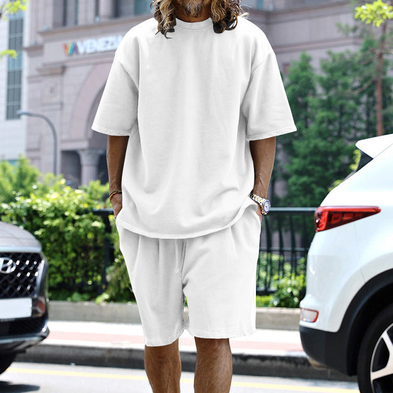 2pcs Loose Sports Round Neck Short-Sleeved T-Shirt