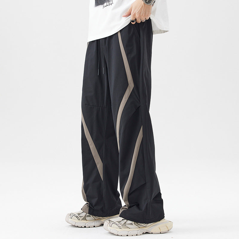American Style Trend Mixed Colour Stripe Casual Pants