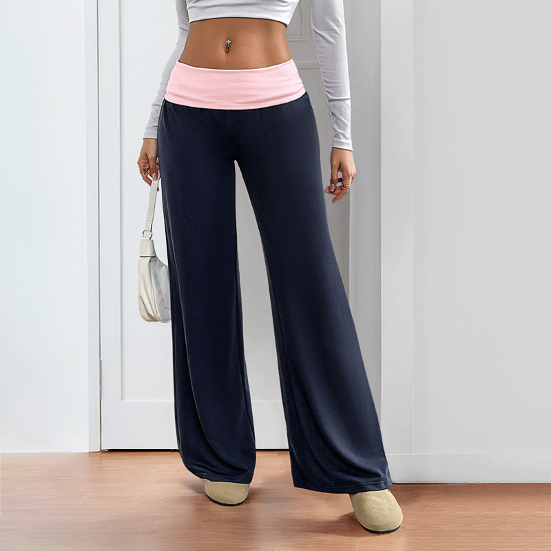 Low Waist Casual Wide-Leg Pants