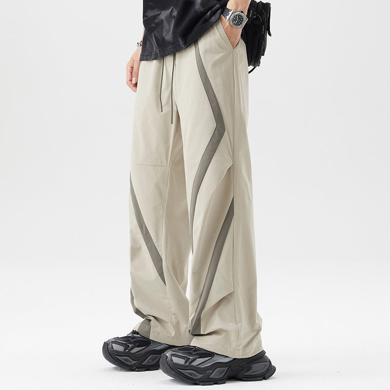 American Style Trend Mixed Colour Stripe Casual Pants