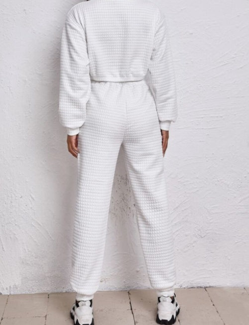 Casual White Joggers Set