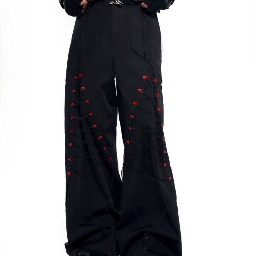 Rope Design Casual Pants & Coat Set