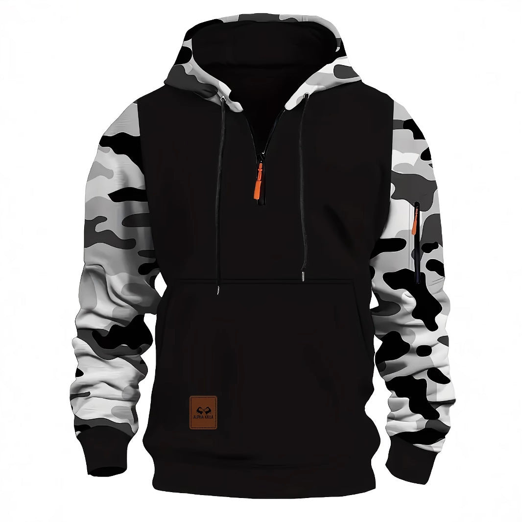 Fashion Camouflage American Vintage Zipper Sweater