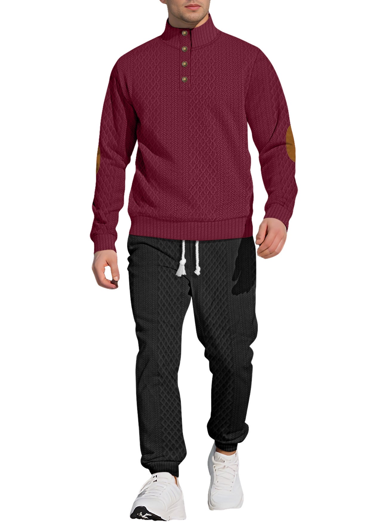 Collar Long Sleeve Trousers & Sweater Pants Suit