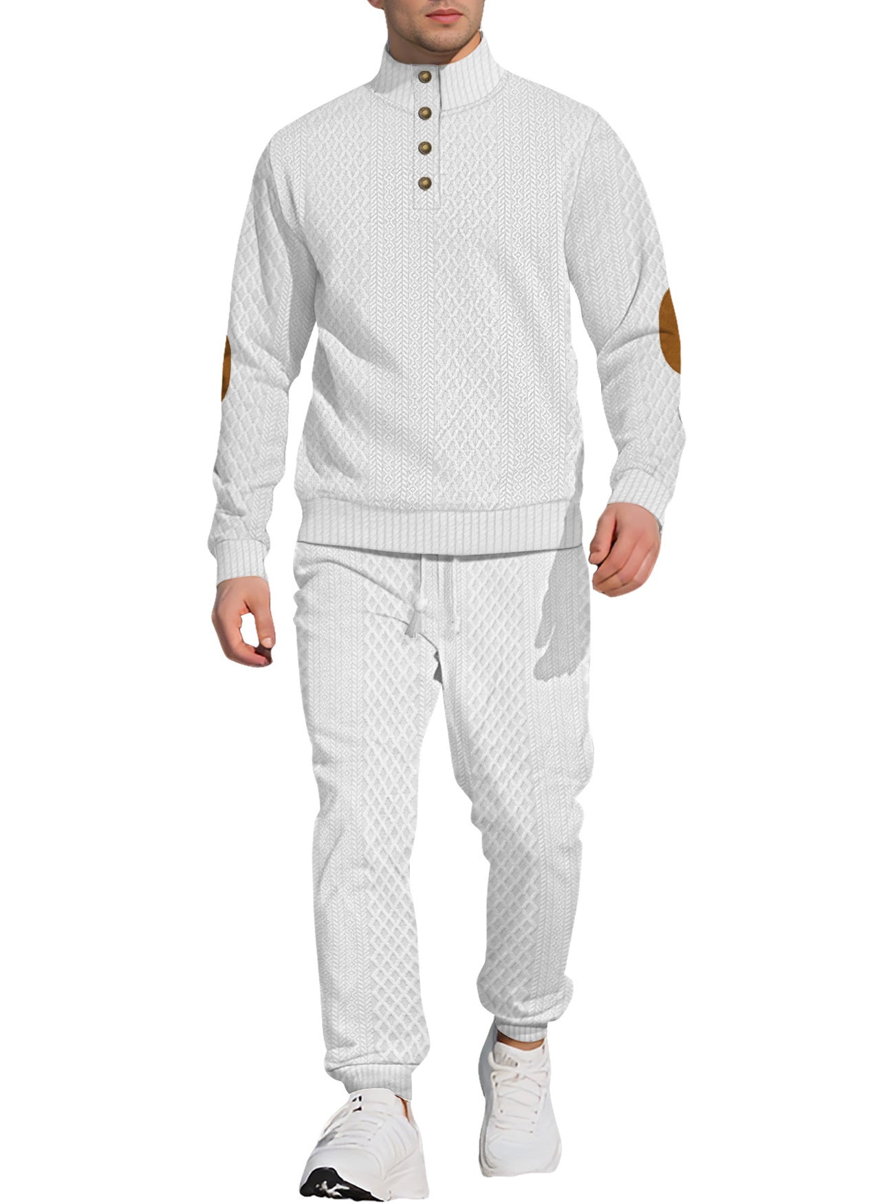 Collar Long Sleeve Trousers & Sweater Pants Suit