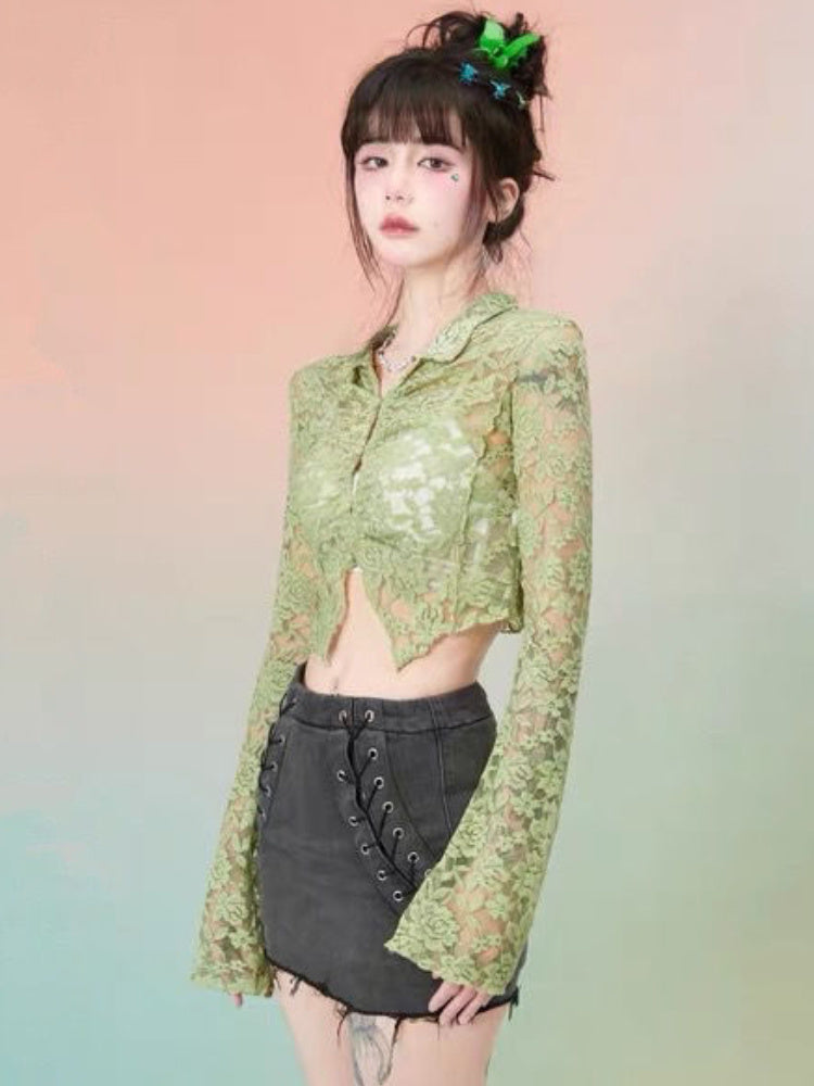 Temperament Short Long-Sleeved Shirt Top