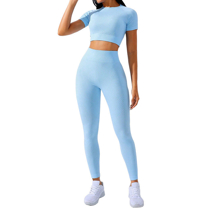 High-Waist Workout Leggings And Top Set