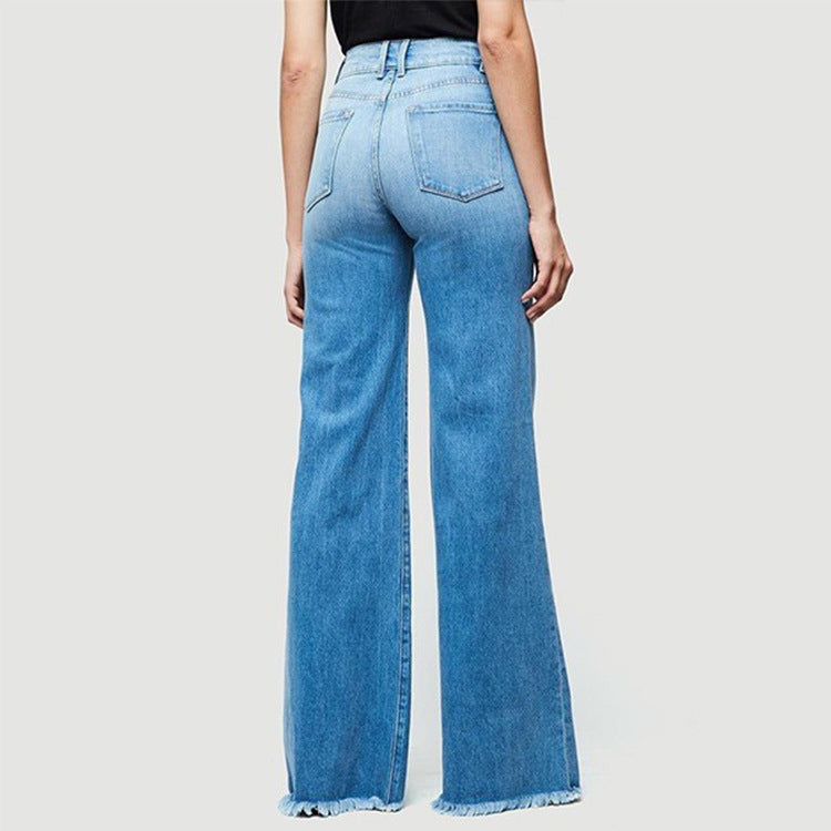 Slim-Fit Flared Denim Trousers