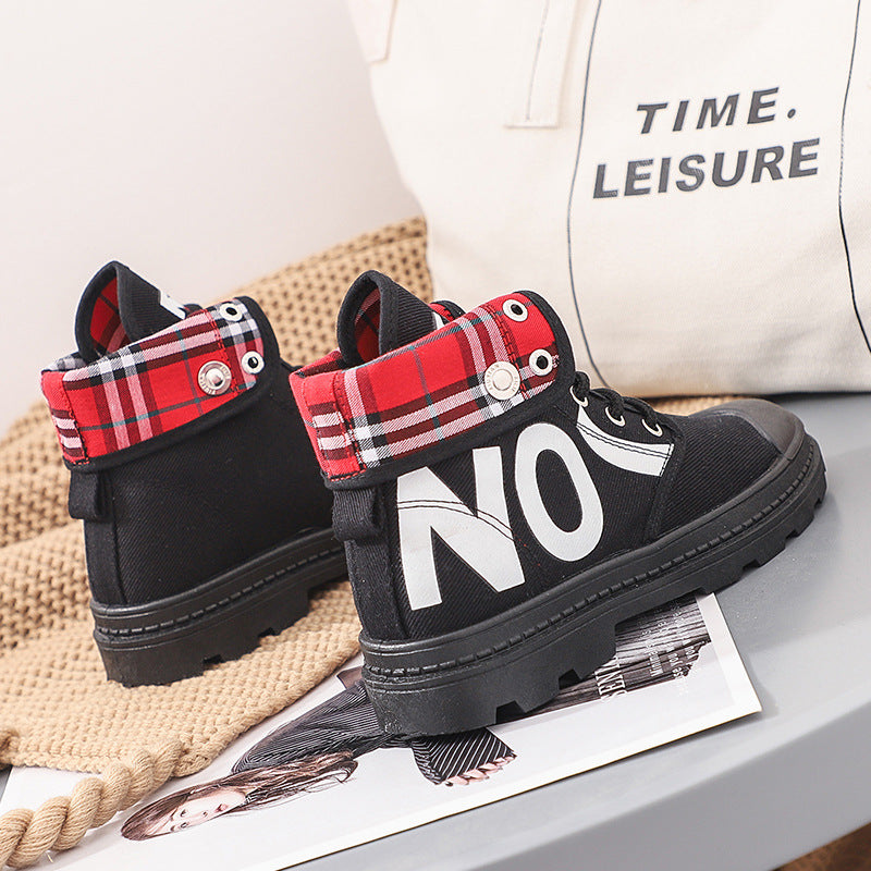 High-Top Canvas Short Boots