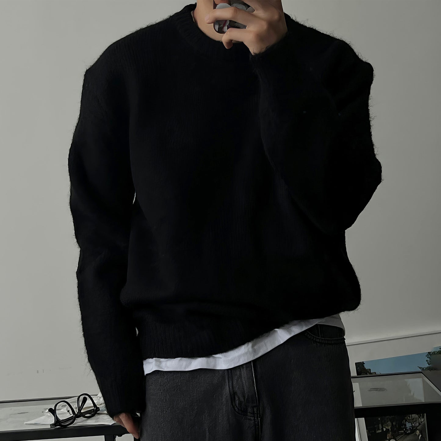 Round Neck Men's Warm Thickened Sweater