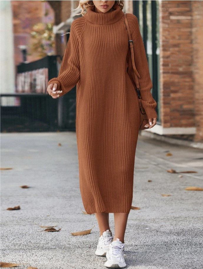 Winter Turtleneck Knitted Sweater Dress