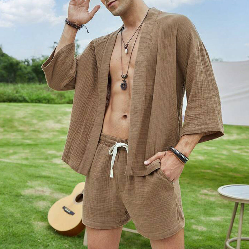 Casual Shirt & Shorts Two-Piece Suit
