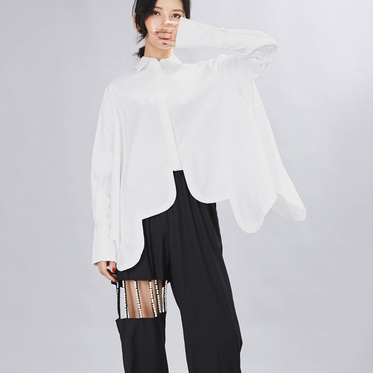 Spring Irregular Loose Long Sleeve Shirt