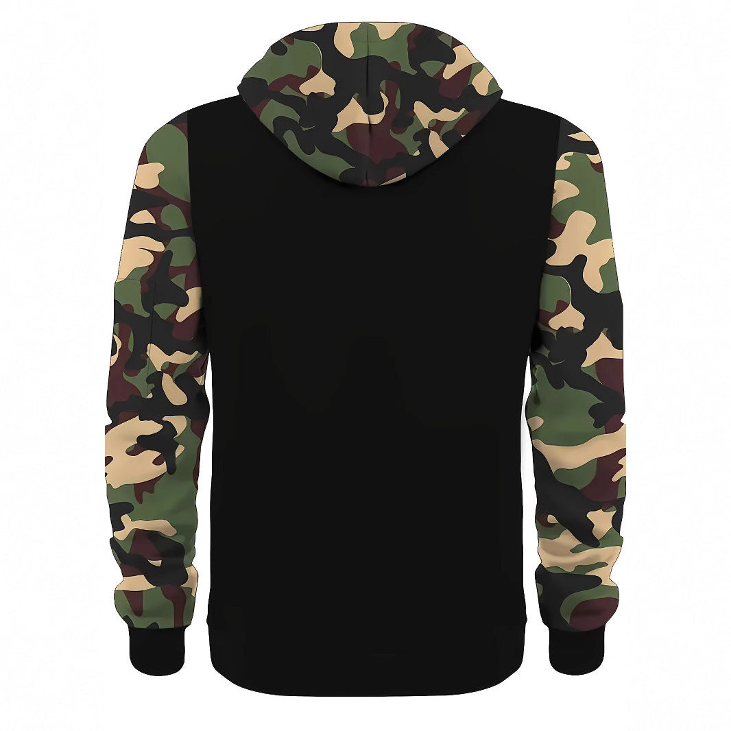 Fashion Camouflage American Vintage Zipper Sweater