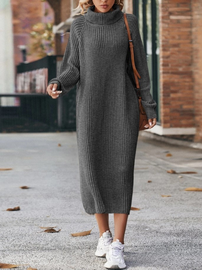 Winter Turtleneck Knitted Sweater Dress