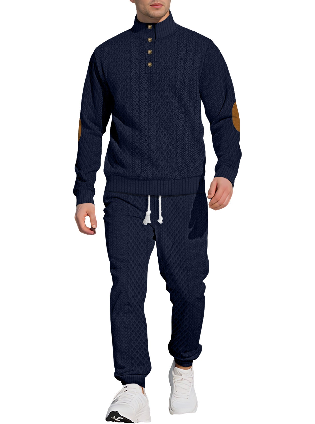 Collar Long Sleeve Trousers & Sweater Pants Suit