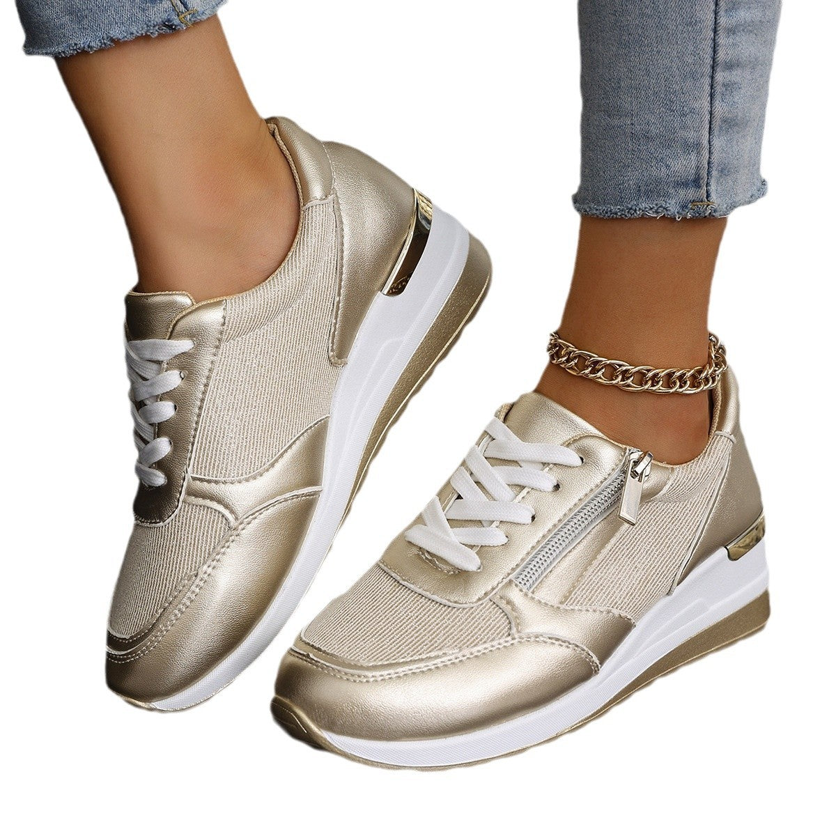 Zipper-Made Sports Sneakers