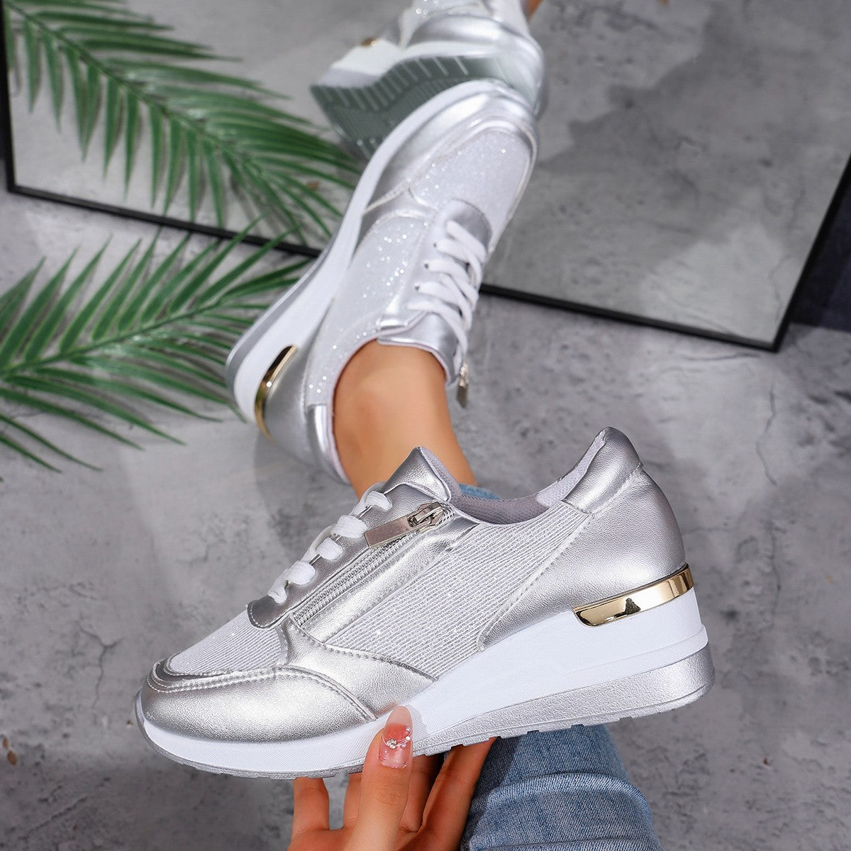 Zipper-Made Sports Sneakers