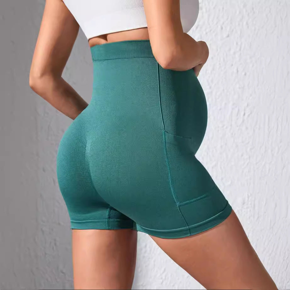 Pregnant Women’s High Waist Pocket Shorts