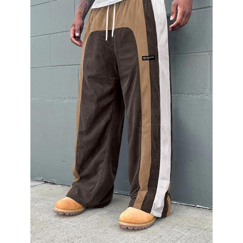 Men's Contrast Colour Letter Patch Smart Trousers