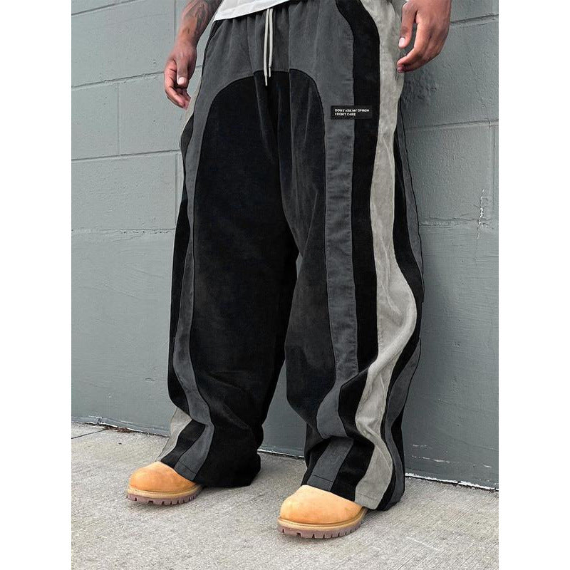 Men's Contrast Colour Letter Patch Smart Trousers