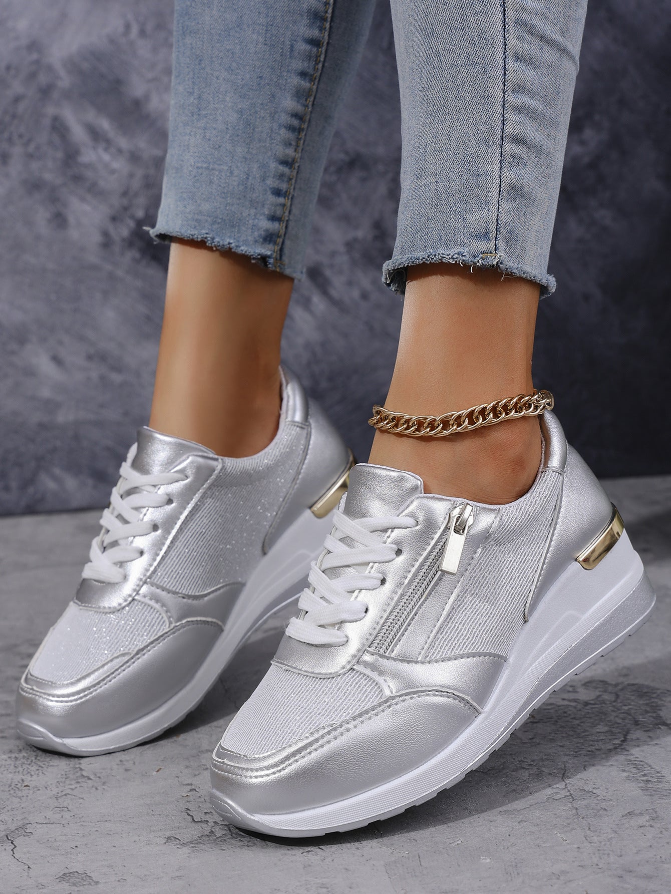 Zipper-Made Sports Sneakers
