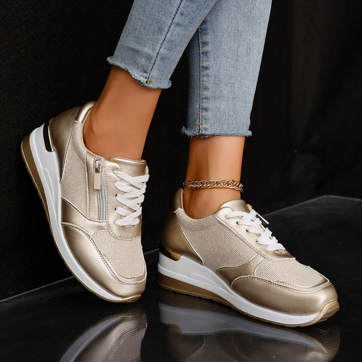 Zipper-Made Sports Sneakers
