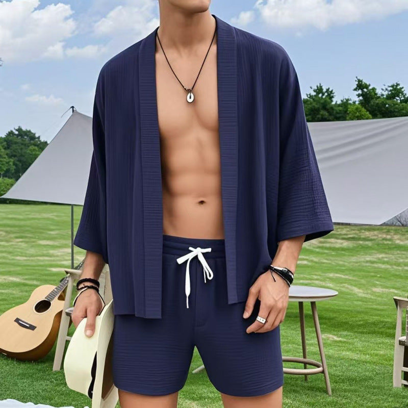 Casual Shirt & Shorts Two-Piece Suit