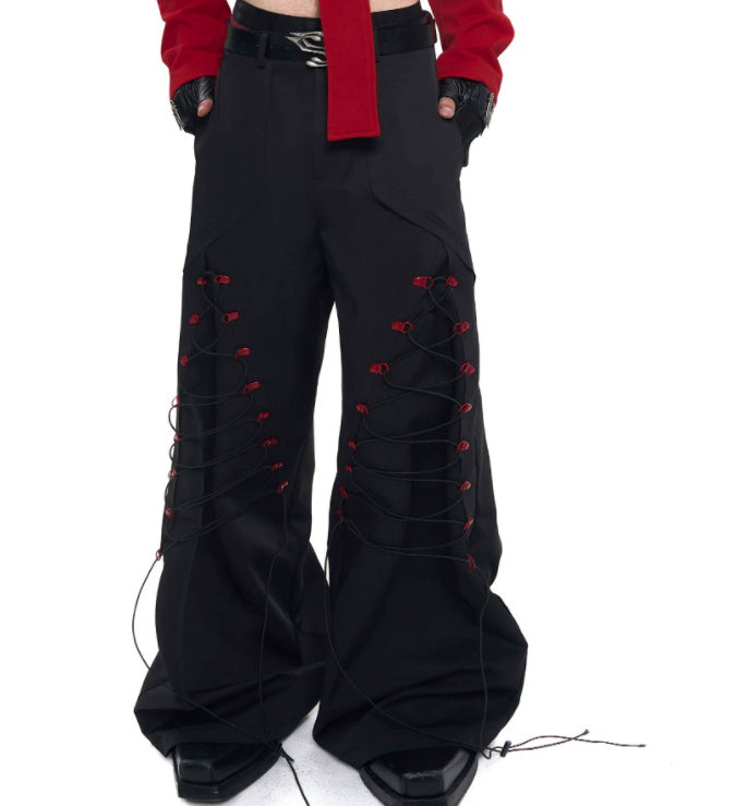 Rope Design Casual Pants & Coat Set