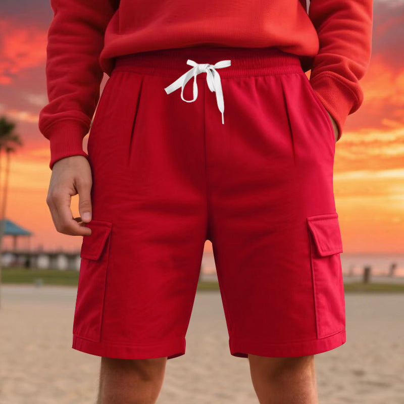 Men's Sports Breathable And Loose Tooling Multi-Pocket Shorts